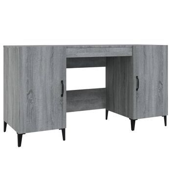 Escritorio | Mesa De Trabajo De Madera Contrachapada Gris Sonoma 140x50x75 Cm
