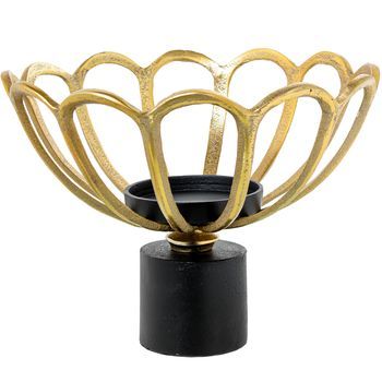 Portavelas Aluminio Oro,negro