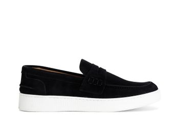 mocasines de piel de ante con suela tipo caja para hombre blue