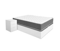 pack ahorro matrimonio canape nest con colchon viscoelastico y muelles aurea 135 x 190 cm y 2 mesitas de noche rio