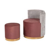set butaca y puff velvet 61x61x70 40x40x40 cm