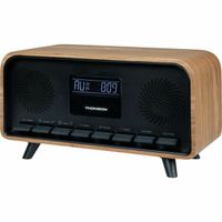 radiosveglia bluetooth - thomson - vintage cosy - 30 w radio fm doppia sveglia schermo lcd caricabatterie usb-c alimentatore 230v