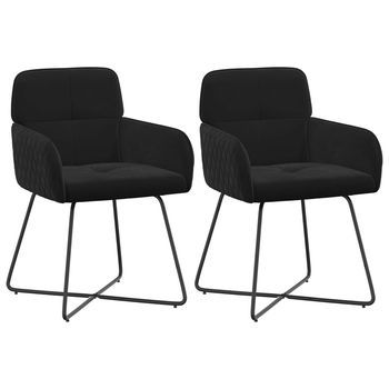 Sillas De Comedor 2 Uds. Terciopelo Negro 59 X 56,5 X 86 Cm Vidaxl