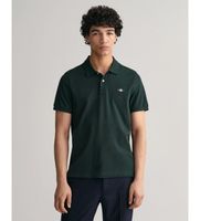 gant para hombre 2210 polo de pique regular fit shield verde m casual algodon clasico manga corta