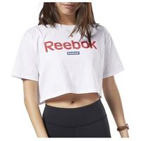 reebok sport camiseta linear logo crop tee para mujer
