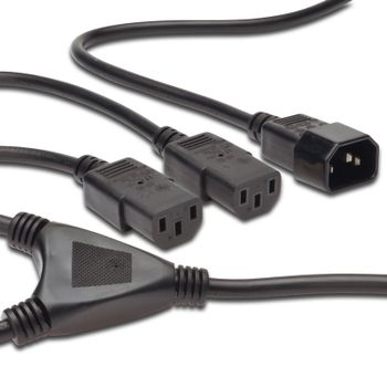 Digitus Duplicador de Alimentación C14/C13 1.7m Negro