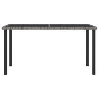 mesa de comedor para jardin  mesa de exterior ratan sintetico gris 140x70x73 cm