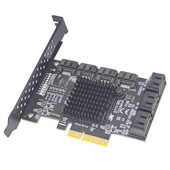 Tarjeta de expansión PCIe a SATA3.0 de 10 puertos 6Gbps PCI-E3.0 interfaz 4X ASM1166 intercambio en caliente para actual