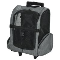 pawhut transportin carrito para mascotas perros 2 en 1 con 2 ruedas asa