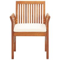 silla de comedor para jardin  silla de exterior  sillon con cojin madera maciza de acacia