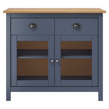 Mesita De Noche | Mesilla De Noche Hill Madera Maciza De Pino Gris 90x40x80 Cm