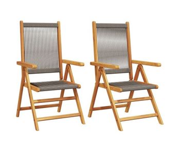 Vidaxl sillas de jardín 2 uds madera maciza acacia polipropileno gris