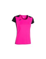 camiseta de running joma record ii manga corta mujer rosa fluor negro