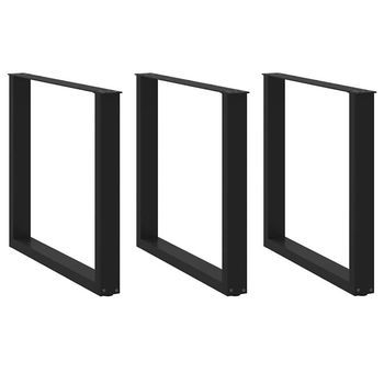 Patas Para Mesa De Comedor En Forma De U (3 Unidades), Color Negro, 90 X (72-73) Cm, Acero Vidaxl