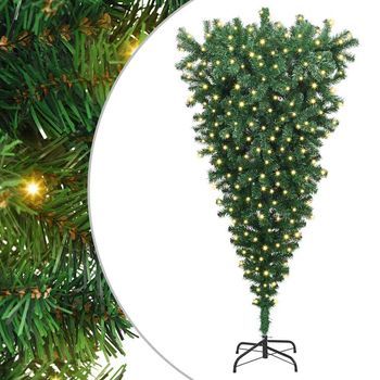 Árbol De Navidad Artificial Preiluminado Al Revés Verde 180 Cm Vidaxl