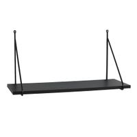estante de pared efecto madera negro cm al30 x l60 x p22