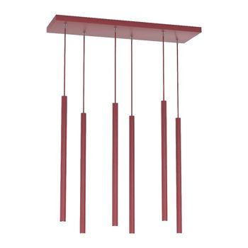 Lámpara colgante uza burdeos (6 luces)
