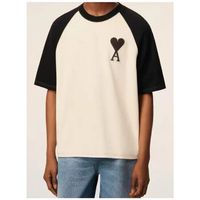 ami paris tops y camisetas t-shirt uts351726 ivoire para mujer