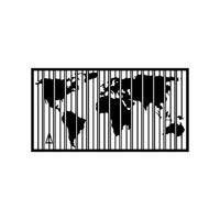decoracion pared de metal wold map- 284 s negro 70x37 cm