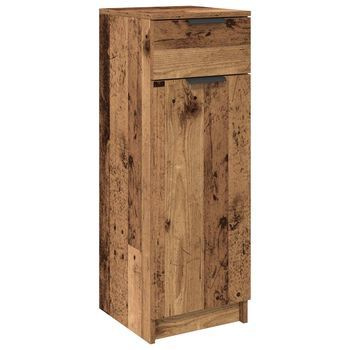 Gabinete De Baño | Armario De Baño Con Cajón Madera Vieja 32 X 34 X 90 Cm