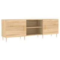 mueble para tv madera de ingenieria roble sonoma 150x30x50 cm vidaxl