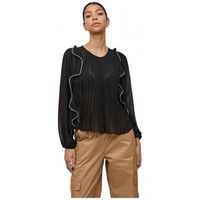 vila blusa top metina ls - black para mujer