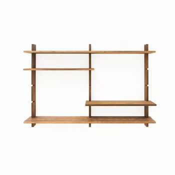 Estantería modular de pared en madera de color marrón claro