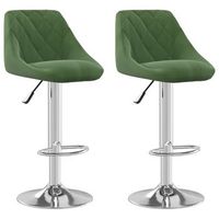 pack 2 uds taburete de bar  taburete de cocina  taburete alto de terciopelo verde oscuro