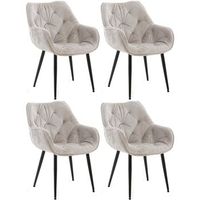 set de 4 sillas tanna de salon en terciopelo gris 62x58x83 cm clp