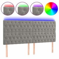 cabecero con luces led terciopelo gris claro 180x7x118128 cm vidaxl