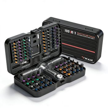 VMAN 24/66/100 en 1 Juego de Destornilladores Multiusos con Trinquete, 24 en 1, Puntas Magnéticas de Acero S2, Herramientas para Reparación de Teléfonos, Regalo para Hombres