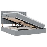 cama de almacenamiento led con colchon gris claro 160 x 200 cm vidaxl