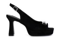 zapatos de tacon punta abierta de ante black