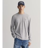gant para hombre 2004049 camiseta de manga larga shield gris s casual algodon