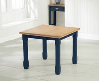 somerset 90cm oak and blue painted flip top extending dining table