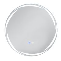 costway espejo redondo de bano con luz led control tactil anti vaho tres tonos de luz vidrio templado ip44 50 x 50 x 3 cm plateado