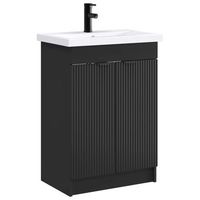 juego de muebles de bano negro 56 x 375 x 81 cm vidaxl
