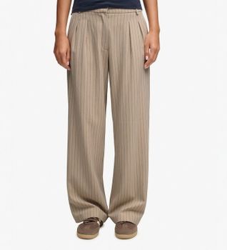 Superdry para mujer. W7011248A Pantalón Pinstripe Beige (S), Casual, Clásico, Poliéster