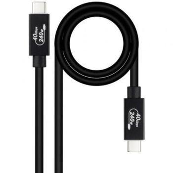 Cable USB Nanocable 10.01.5002 USB4 Gen3x2 40Gbps 240W USB-C/M-USB-C/M 1.8m Negro