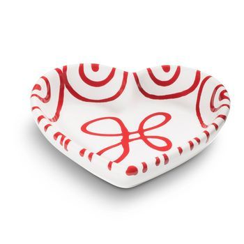 Gmundner Cerámica Roja Flameada, Cuenco En Forma De Corazón (l10cm)