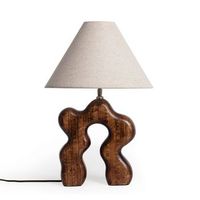 lampara de mesa madera hunar i iluzzia beige