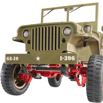 Eje de puente de puerta delantera y trasera de metal completo mejorado para JJRC C8815 1/10 Camión militar Willys retro