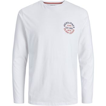 Jack & Jones Camiseta manga larga 12237098 JJMIKK TEE LS CREW NECK JNR WHITE para niño