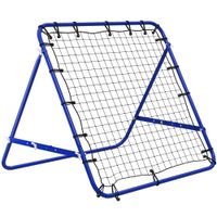 homcom red de rebote reboteador de futbol de metal con angulo ajustable 20 cuerdas elasticas 96x80x96 cm azul