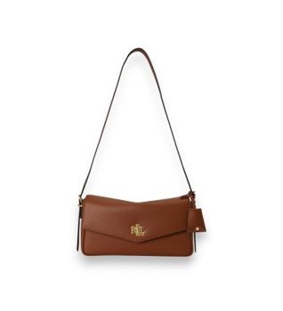 Lauren Ralph Lauren para mujer. 431P16684001 Bolso Farrah mediano de piel de napa marrón (OSFA), Beige, Casual