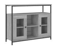 vidaxl aparador de madera de ingenieria gris sonoma 100x35x80 cm