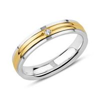 anillo de plata 925 grabable parte de circonita dorada