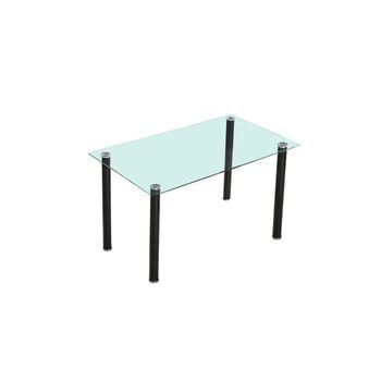 Mesa De Comedor Fija Con Sobre De Cristal 140x80 Cm Yuri Negro 140 X 75 X 80 Cm