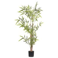 planta artificial bambu en maceta de material sintetico verde y negro accesorio decorativo de interior 100 cm bambusa vulgaris