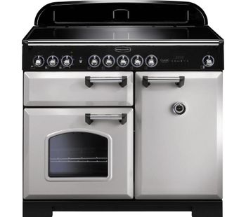 RANGEMASTER Classic Deluxe 100 Electric Induction Range Cooker - Royal Pearl & Chrome
